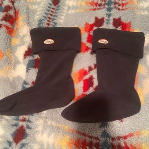 Jileon wellies rain-boot boot fleece liners socks navy medium shoe size 7/8